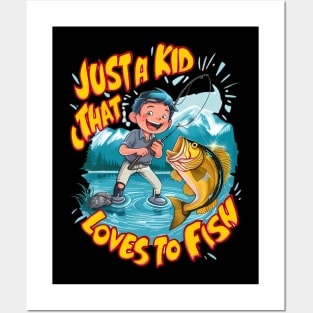 A Kids Fishing Passion Posters and Art